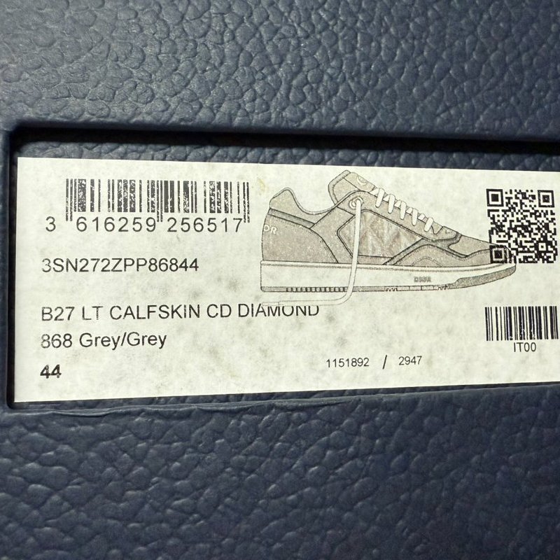 Dior MEN B27 板鞋 球鞋 休閒鞋 Low Grey CD Diamond 鑽石 男鞋 EU44-12