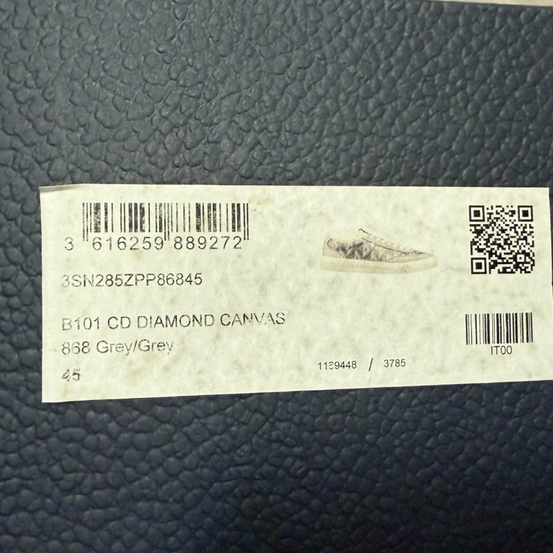 Dior MEN B101 CD Diamond 帆布鞋 休閒鞋 男鞋 EU45-8