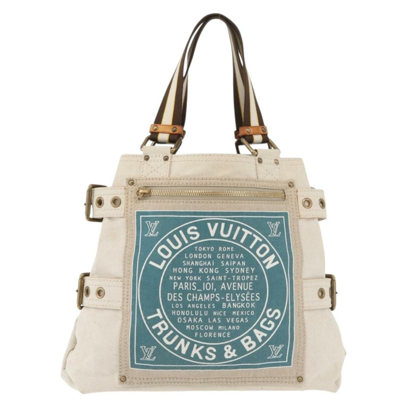 【日本直送】路易威登 Cruise Line 手套式購物袋 MM 帆布米色 M95114 LV 正品 BA11878A-12