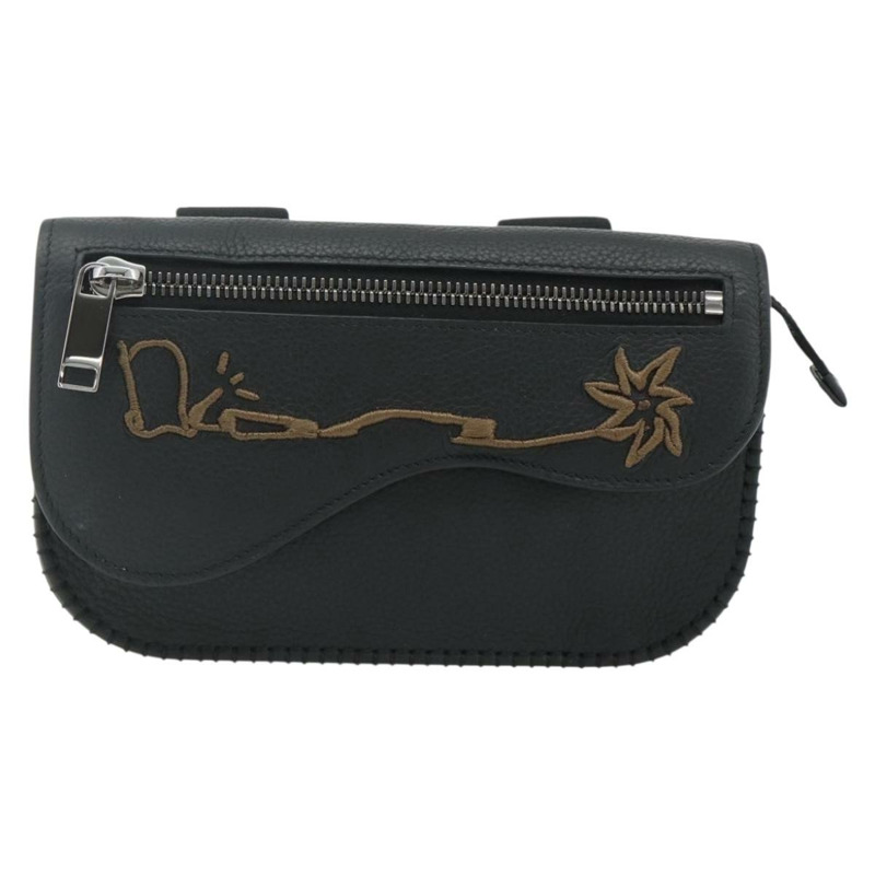【日本直送】Christian Dior 馬鞍形臂包 Cactus Jack 皮革 黑色 銀色 正品 ka4066A-12