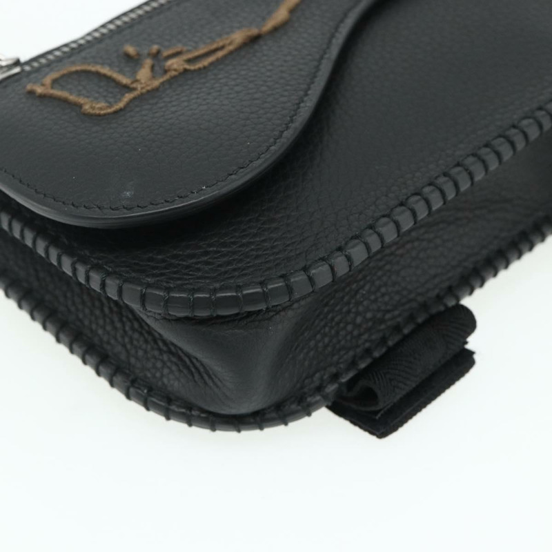 【日本直送】Christian Dior 馬鞍形臂包 Cactus Jack 皮革 黑色 銀色 正品 ka4066A-13