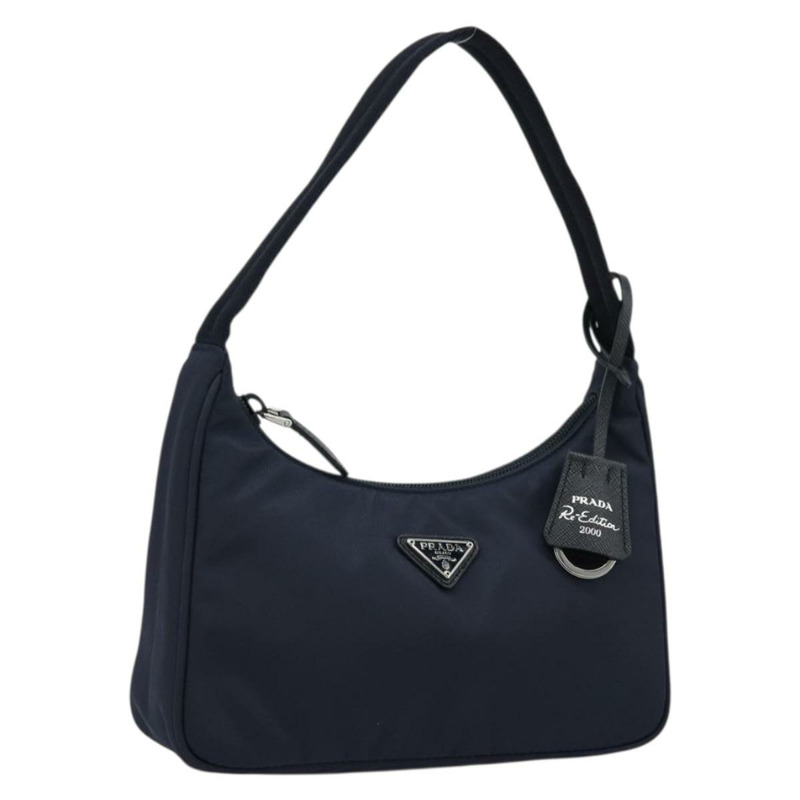 【日本直送】PRADA 復刻版尼龍海軍藍銀色手提包 正品 ka4069M-0