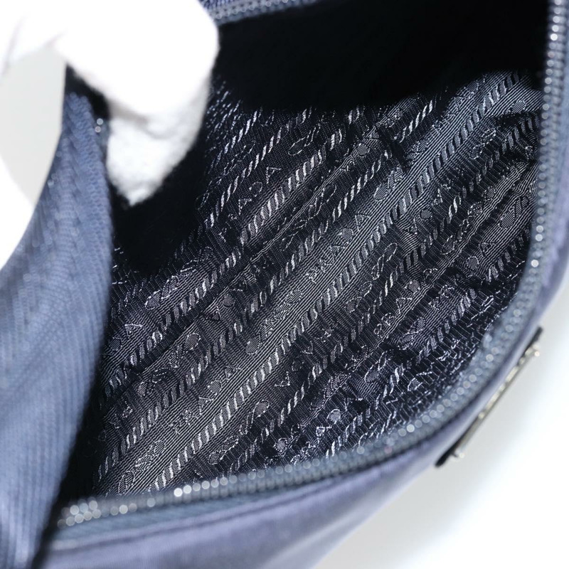 【日本直送】PRADA 復刻版尼龍海軍藍銀色手提包 正品 ka4069M-9
