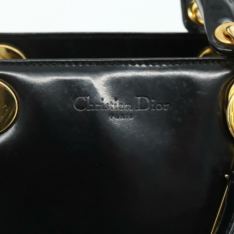 【日本直送】Christian Dior Lady Dior Cannage 中型皮革雙肩包 黑色 金色 Auth ka4150A-19