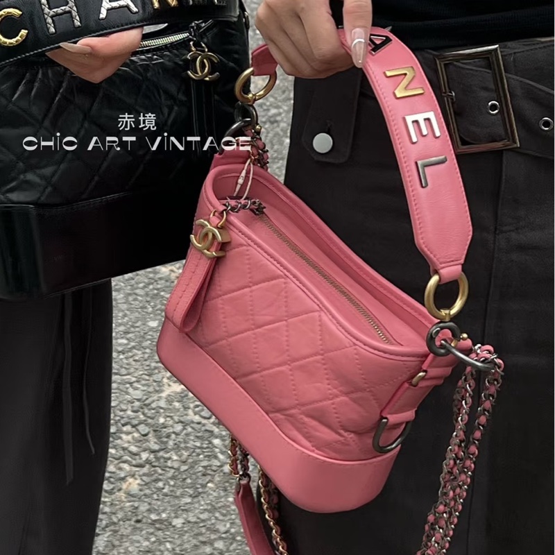 粉色少女系💕Chanel香奈兒限定手柄粉色小號流浪包單肩斜挎包✨-2