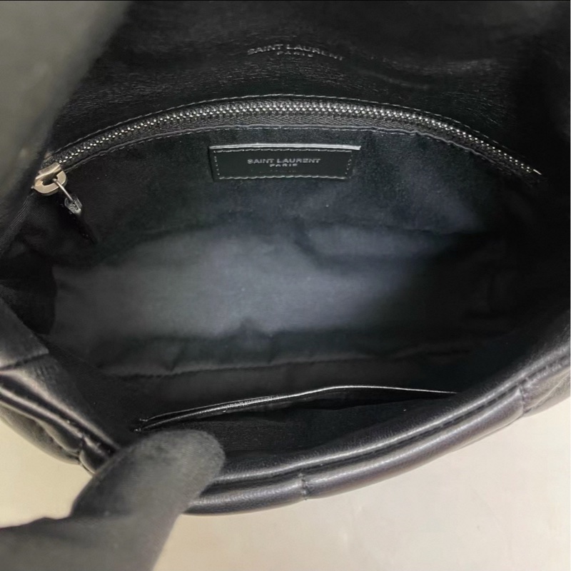 時髦百搭👠Ysl聖羅蘭黑銀全皮Loulou puffer泡芙雲朵包單肩手提鏈條包☁️-15