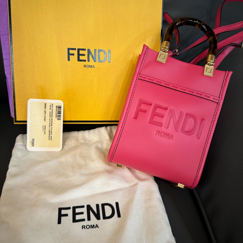 全新Fendi Sunshine 迷你兩用托特包❤️-0
