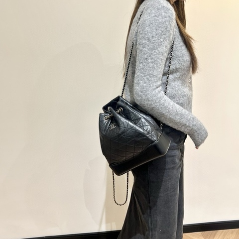 Chanel 香奈兒gabrielle純黑流浪書包