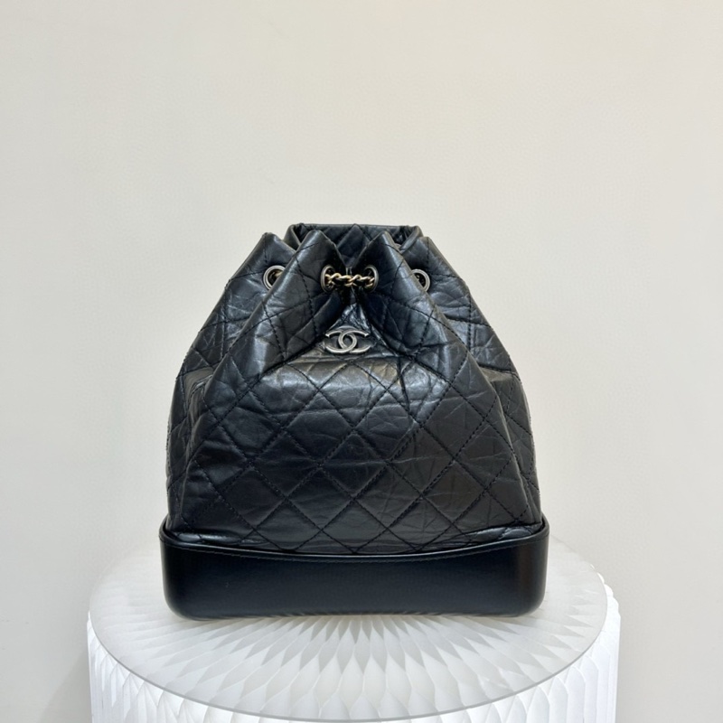 Chanel 香奈兒gabrielle純黑流浪書包-7