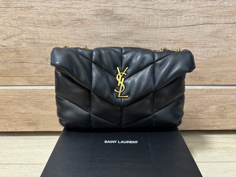 YSL Saint Laurent_Puffer mini 黑色 鏈帶包-0