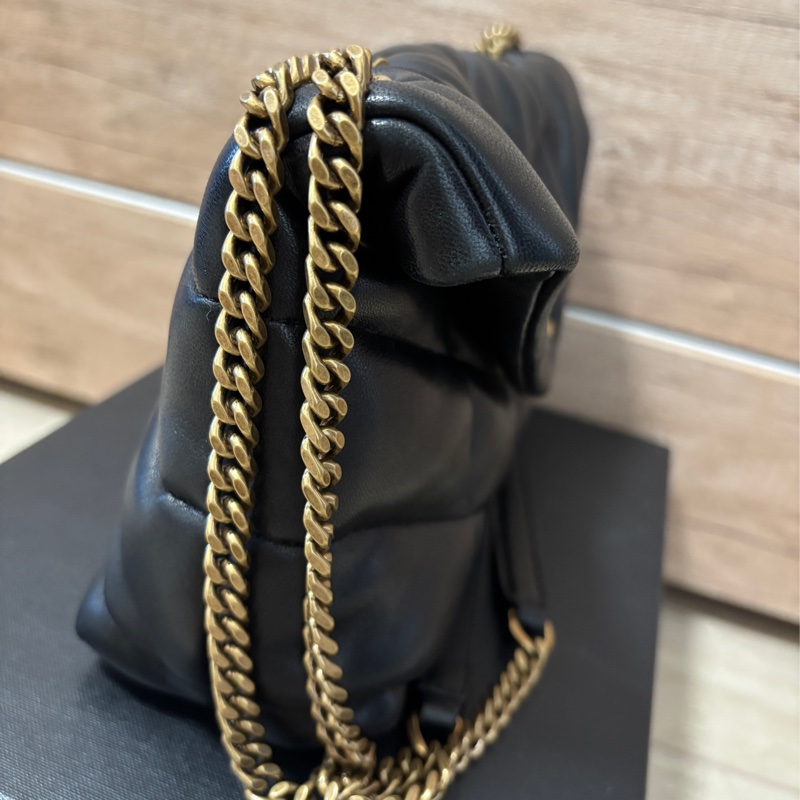 YSL Saint Laurent_Puffer mini 黑色 鏈帶包-5