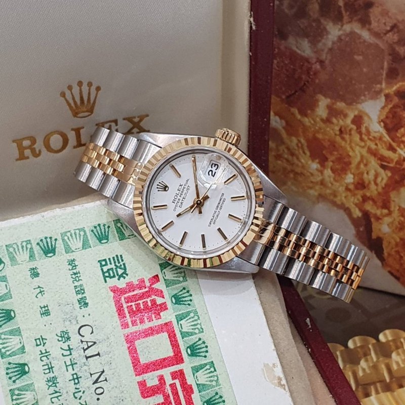 【大眾名錶】ROLEX勞力士 69173 Datejust 蠔式女錶 台灣公司貨 白色T柱面盤 大眾名錶B1293-1
