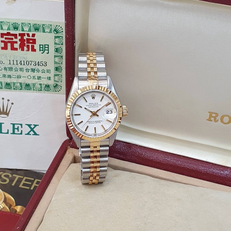 【大眾名錶】ROLEX勞力士 69173 Datejust 蠔式女錶 台灣公司貨 白色T柱面盤 大眾名錶B1293-2