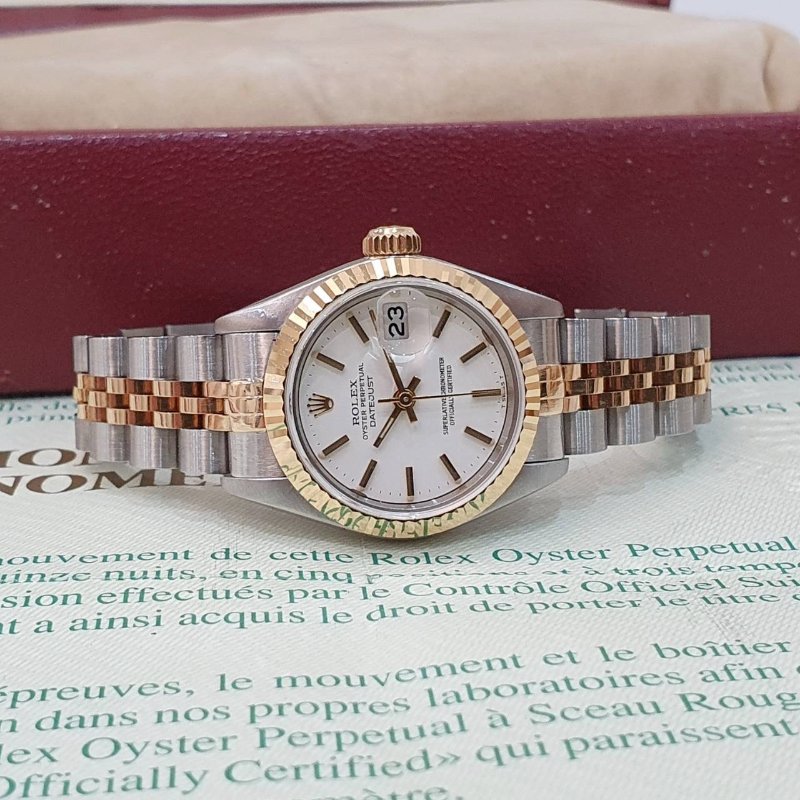 【大眾名錶】ROLEX勞力士 69173 Datejust 蠔式女錶 台灣公司貨 白色T柱面盤 大眾名錶B1293-3