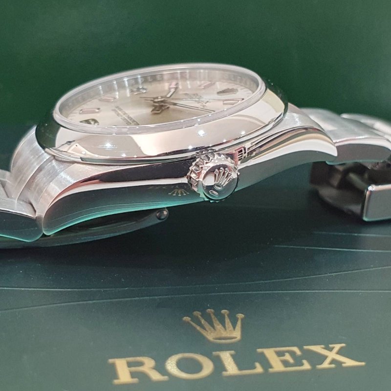 【大眾名錶】ROLEX勞力士 177200 蠔式OP 中型款 銀色369數字面盤 粉色時標 錶徑31 大眾名錶G274-6