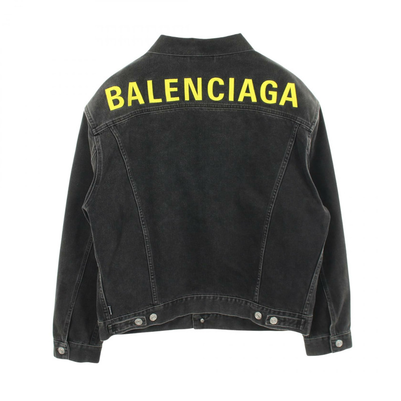 BALENCIAGA 後背刺繡logo牛仔夾克，棉質，二手男款44碼-1