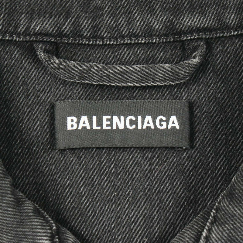 BALENCIAGA 後背刺繡logo牛仔夾克，棉質，二手男款44碼-2