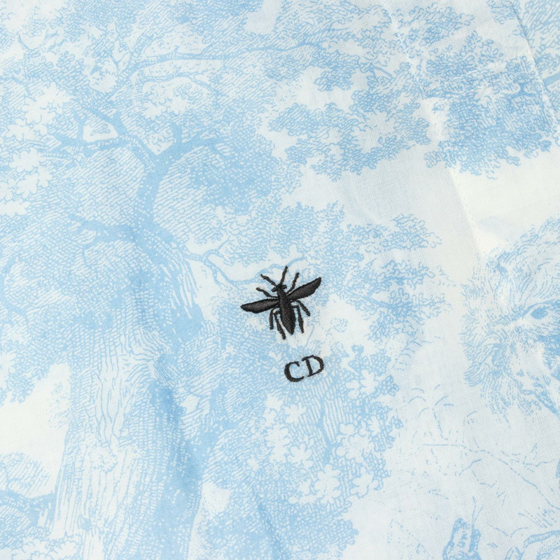Christian Dior Toile de Jouy 長版襯衫裙 911B54A3802 棉 藍色 二手 #36-5