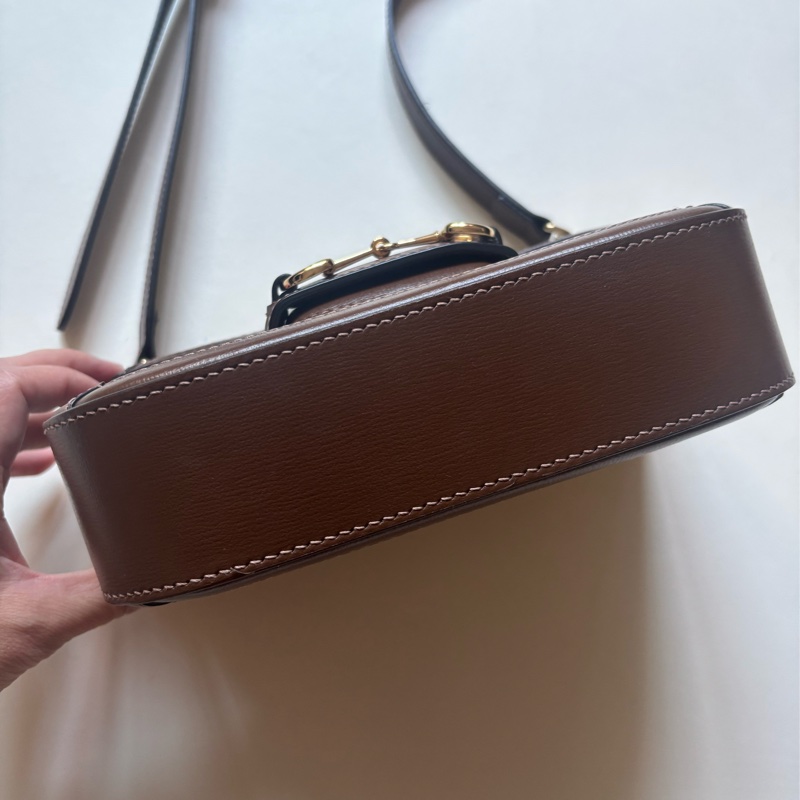 Gucci Horsebit 1955 Shoulder Bag 經典老花馬鞍包 焦糖色-3