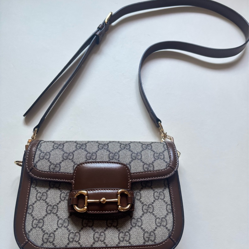 Gucci Horsebit 1955 Shoulder Bag 經典老花馬鞍包 焦糖色-4