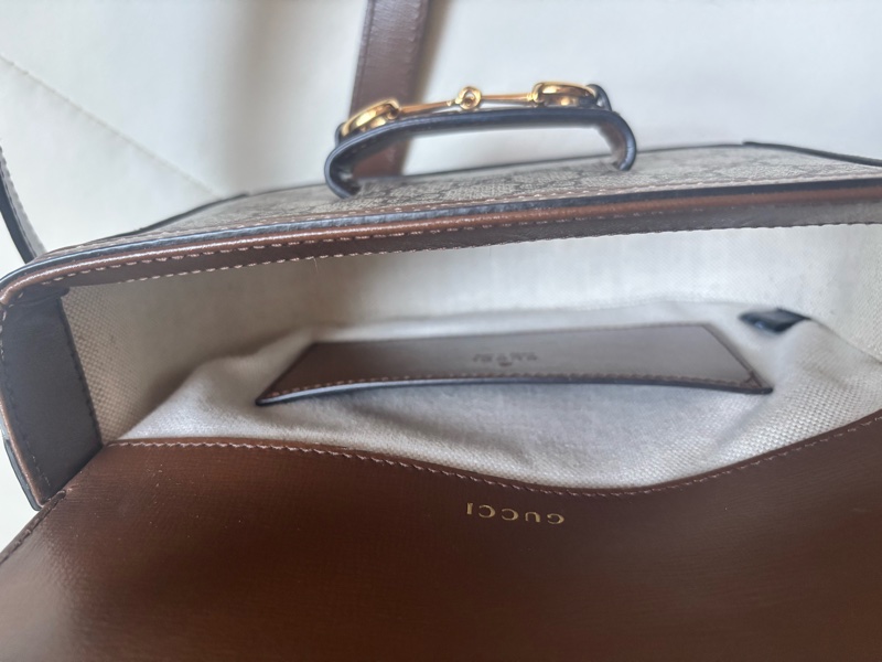 Gucci Horsebit 1955 Shoulder Bag 經典老花馬鞍包 焦糖色-8