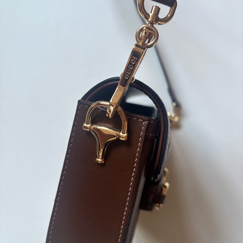 Gucci Horsebit 1955 Shoulder Bag 經典老花馬鞍包 焦糖色-9
