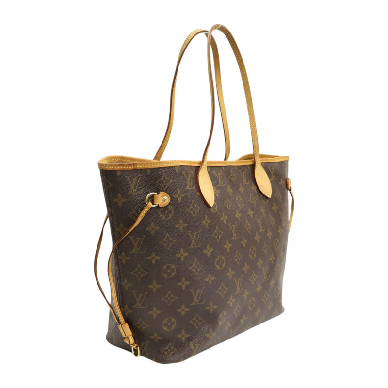 棕色 原花帆布 NeverFull MM 肩背包【LOUIS VUITTON LV 路易威登】 M40156-1