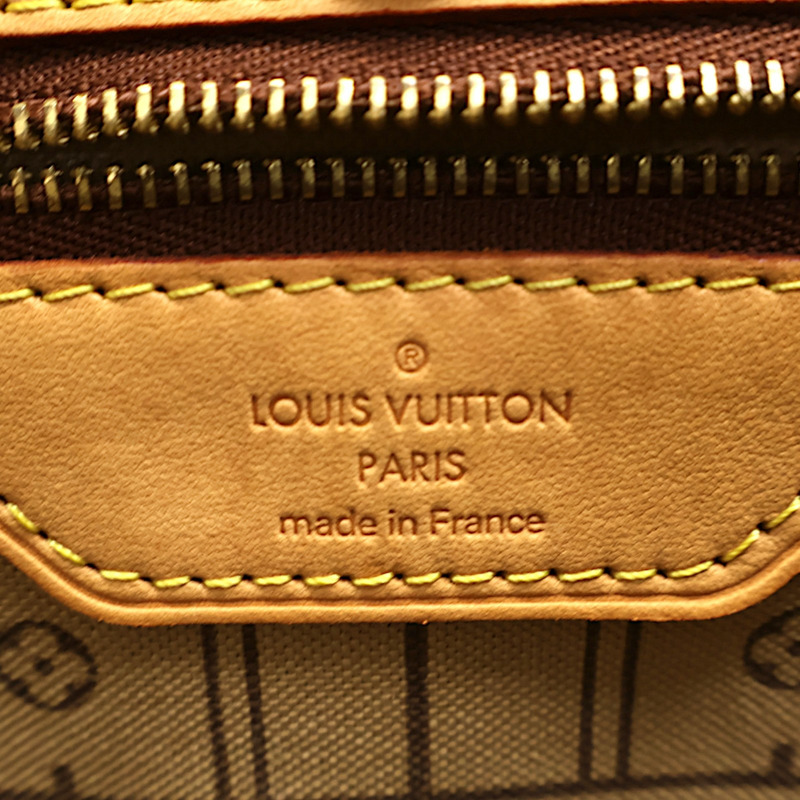 棕色 原花帆布 NeverFull MM 肩背包【LOUIS VUITTON LV 路易威登】 M40156-3