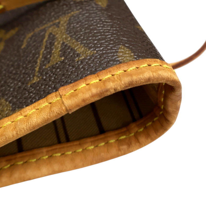 棕色 原花帆布 NeverFull MM 肩背包【LOUIS VUITTON LV 路易威登】 M40156-10