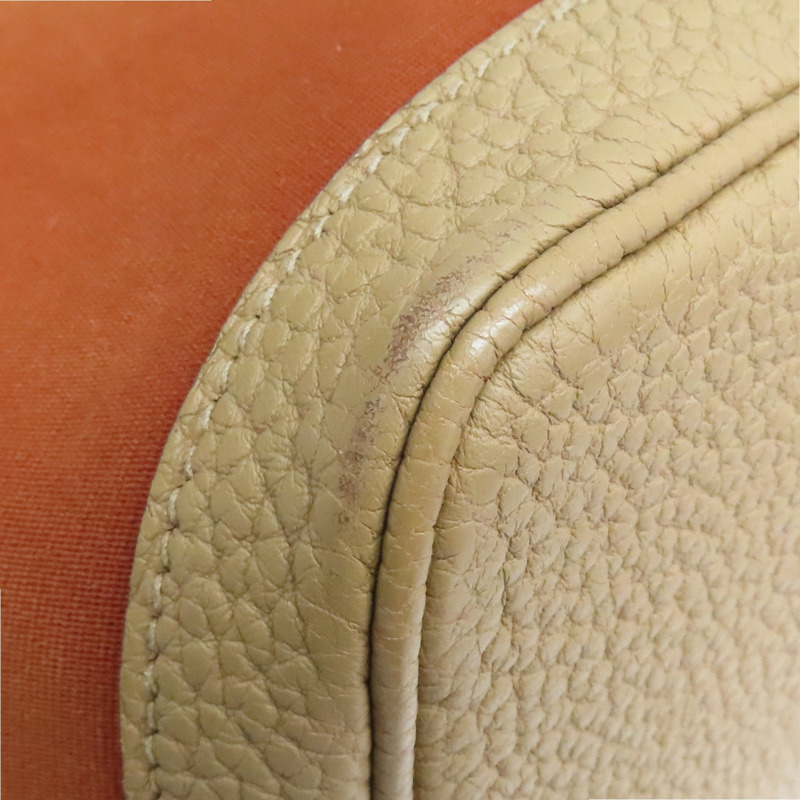 橘色 帆布 negonda牛皮 Garden party 30 手提包 銀扣 Z刻【HERMES 愛馬仕】 H066606CK-9