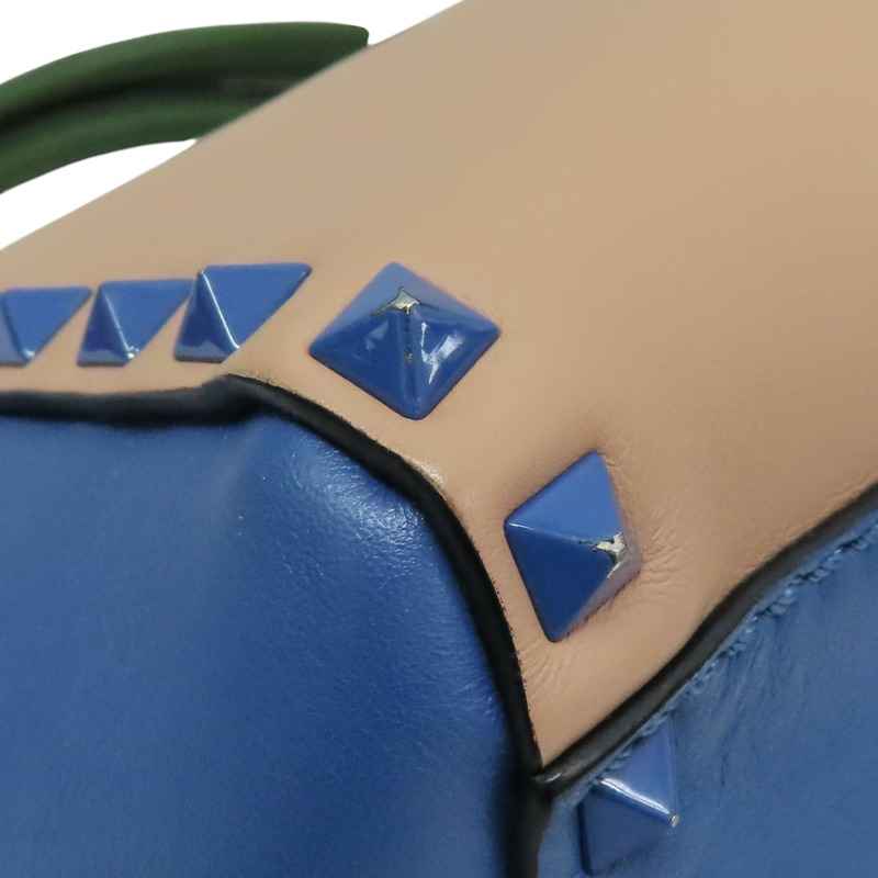 粉/藍/綠色 牛皮 鉚釘 兩用包【Valentino 范倫鐵諾】 BG-K540VBJ2-10