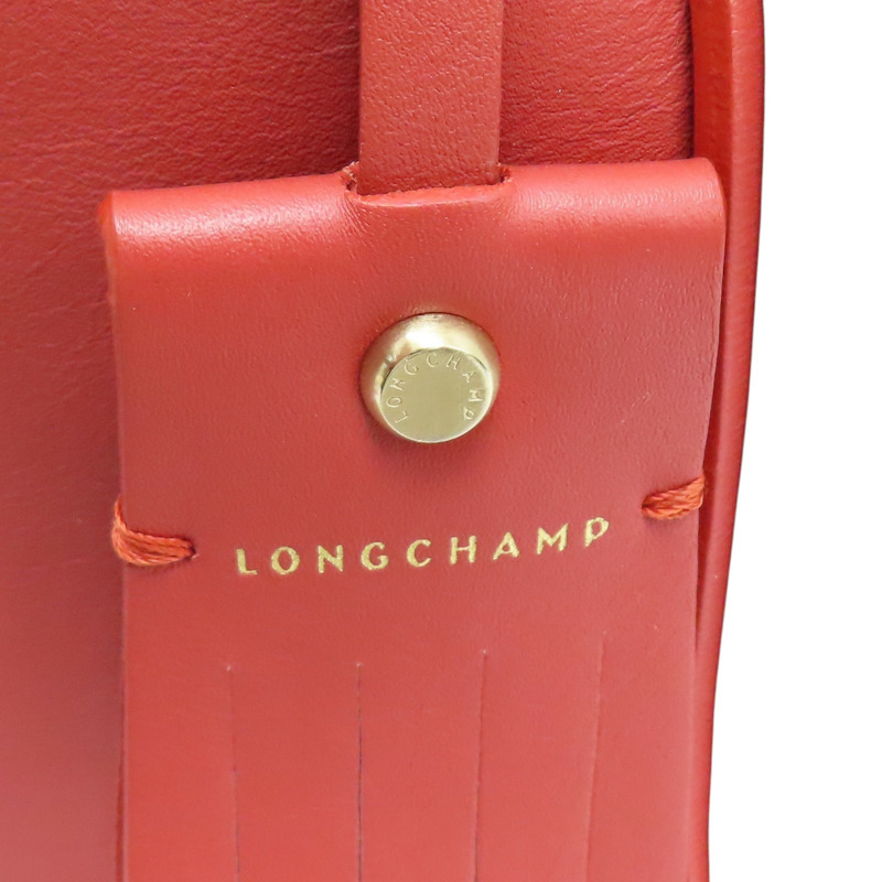 紅色 牛皮 Penelope soft 水桶包 肩背包【Longchamp 瓏驤】-6