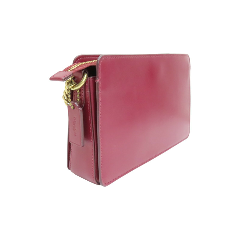 酒紅色 牛皮 Signature Chain Crossbody 肩背包【COACH 寇馳】 78801-1