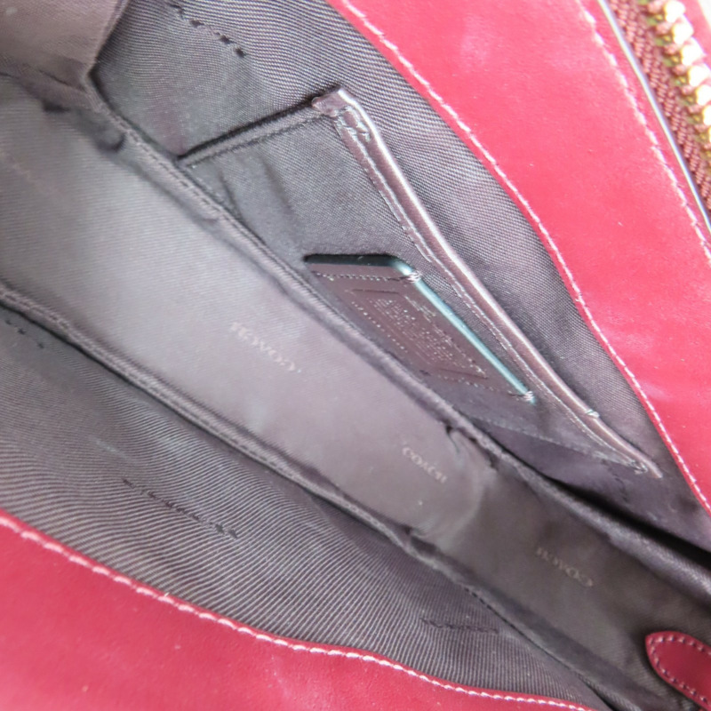 酒紅色 牛皮 Signature Chain Crossbody 肩背包【COACH 寇馳】 78801-2