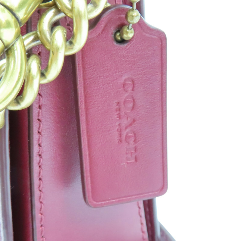 酒紅色 牛皮 Signature Chain Crossbody 肩背包【COACH 寇馳】 78801-7