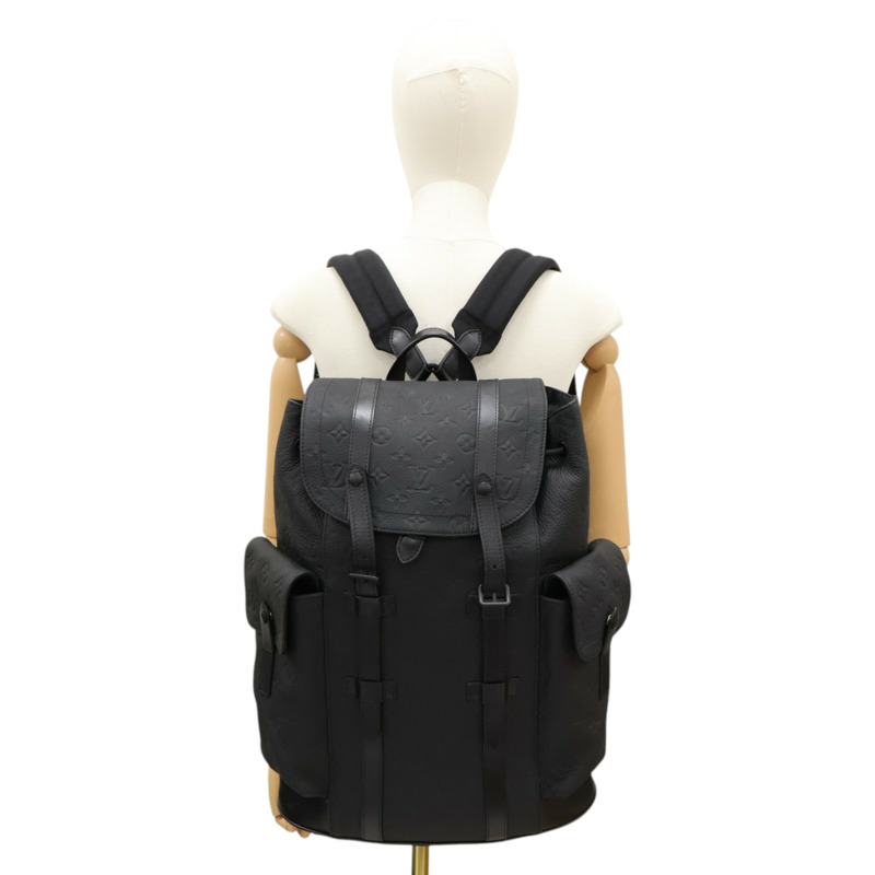 黑色 壓花牛皮 Christopher PM 後背包【LOUIS VUITTON LV 路易威登】 M20899-4