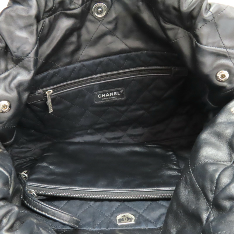 黑色 牛皮 22 肩背包 銀扣【CHANEL 香奈兒】 AS4486-2