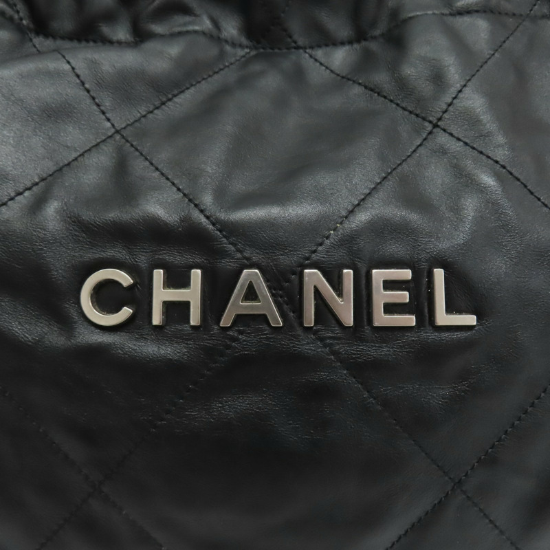 黑色 牛皮 22 肩背包 銀扣【CHANEL 香奈兒】 AS4486-7