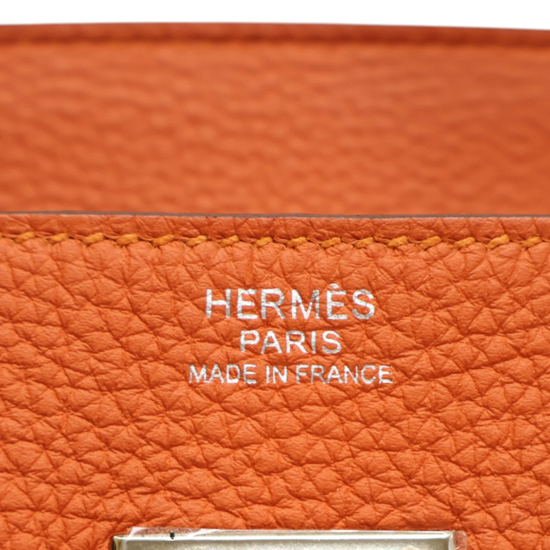 火焰橘色 TC牛皮 Birkin30 柏金包 手提包 T刻 銀扣【HERMES 愛馬仕】-3