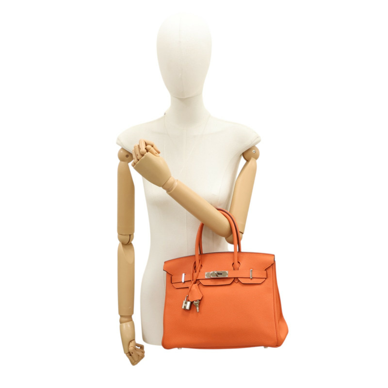 火焰橘色 TC牛皮 Birkin30 柏金包 手提包 T刻 銀扣【HERMES 愛馬仕】-6
