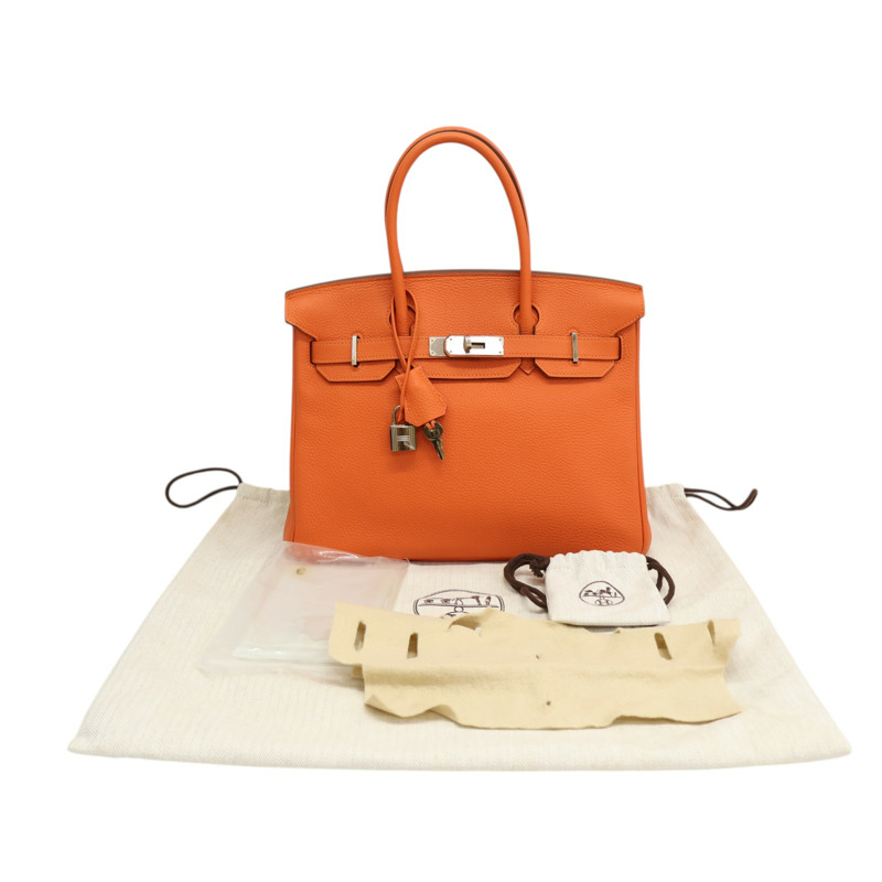 火焰橘色 TC牛皮 Birkin30 柏金包 手提包 T刻 銀扣【HERMES 愛馬仕】-7