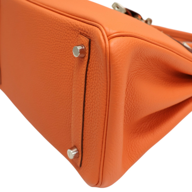火焰橘色 TC牛皮 Birkin30 柏金包 手提包 T刻 銀扣【HERMES 愛馬仕】-9
