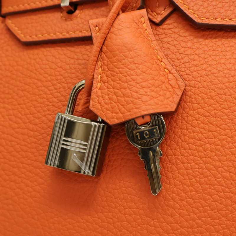 火焰橘色 TC牛皮 Birkin30 柏金包 手提包 T刻 銀扣【HERMES 愛馬仕】-10