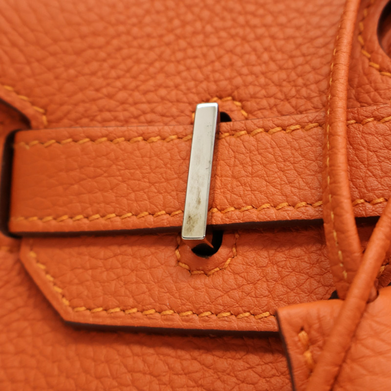 火焰橘色 TC牛皮 Birkin30 柏金包 手提包 T刻 銀扣【HERMES 愛馬仕】-11