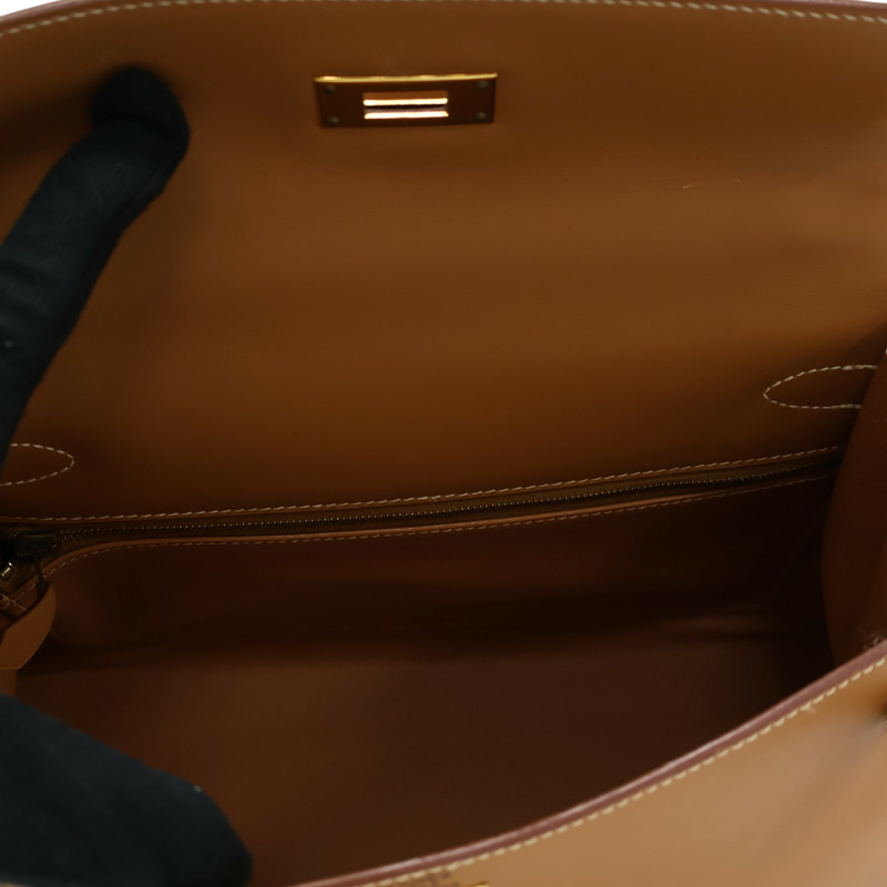 金棕色 Tadelakt牛皮 Kelly 28 凱莉包 兩用包 □C刻 金扣【HERMES 愛馬仕】-2