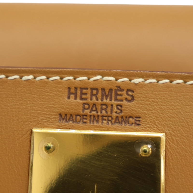 金棕色 Tadelakt牛皮 Kelly 28 凱莉包 兩用包 □C刻 金扣【HERMES 愛馬仕】-4