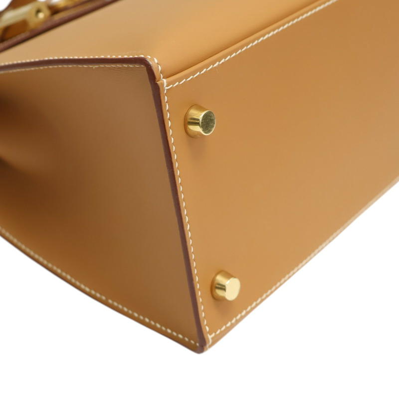 金棕色 Tadelakt牛皮 Kelly 28 凱莉包 兩用包 □C刻 金扣【HERMES 愛馬仕】-7