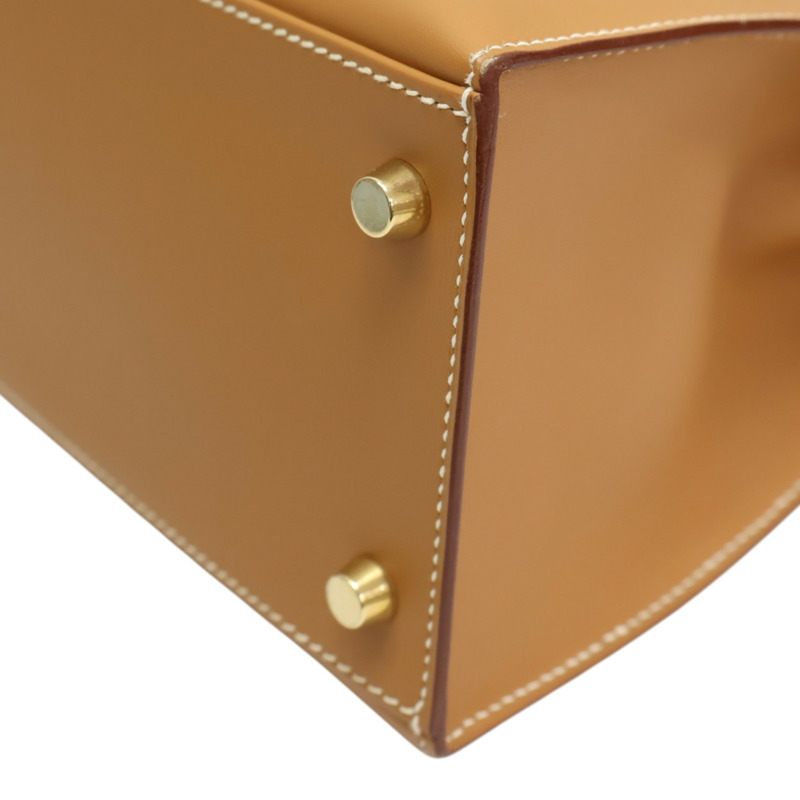 金棕色 Tadelakt牛皮 Kelly 28 凱莉包 兩用包 □C刻 金扣【HERMES 愛馬仕】-8