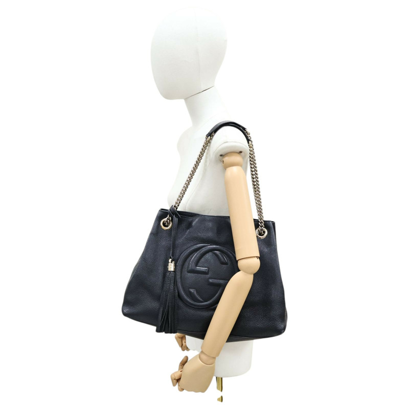 黑色 牛皮 Soho 肩背包【GUCCI 古馳】 308982-5