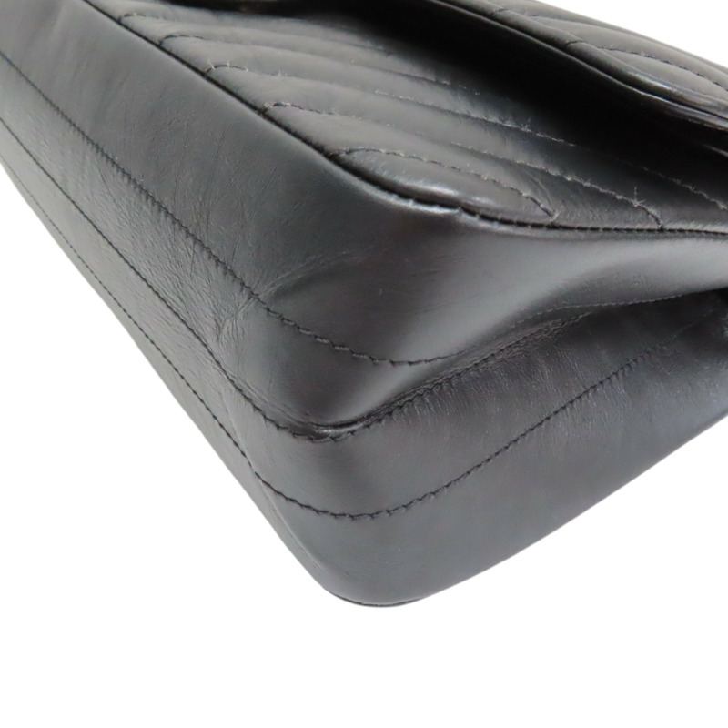 黑色 山型紋 羊皮 2.55 鍊帶 肩背包 銀扣【CHANEL 香奈兒】 A37586-10